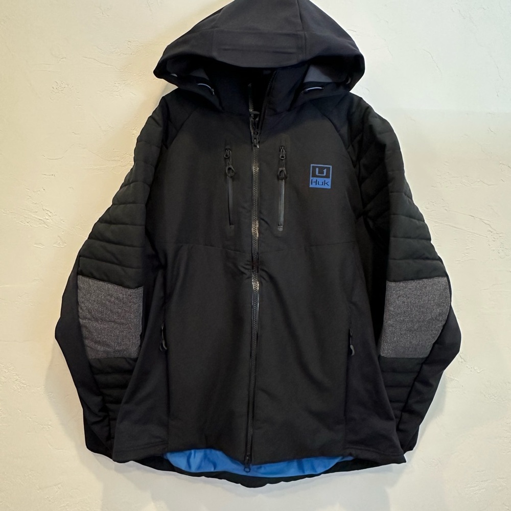 Huk Black and Blue Performance Jacket with Hood